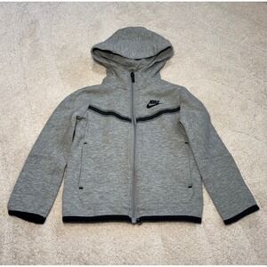 Nike Tech Fleece Full Zip Hoodie Heather Grey Black Kids Toddler 2-3 Years